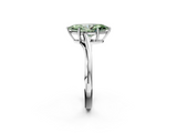White gold Fancy Green Marquise  Cut Solitaire Twist Band Ring with Four-Prong Setting_5