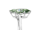 White gold Fancy Green Marquise  Cut Solitaire Twist Band Ring with Four-Prong Setting_8
