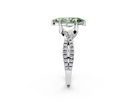 White gold Fancy Green Marquise Cut Solitaire Twist Pave Diamond Engagement Ring with Prong Setting_14