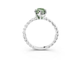 White gold Fancy Green Marquise  Cut Solitaire Twisted Band with Four-Prong Setting_100