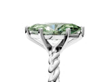 White gold Fancy Green Marquise  Cut Solitaire Twisted Band with Four-Prong Setting_103