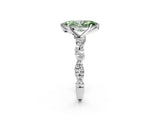 White gold Fancy Green Marquise Cut Solitaire Twisted Pave Band with Four-Prong Setting_17