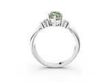 White gold Fancy Green Marquise  Cut Three-Stone Channel Set Ring with Bar Prongs_62