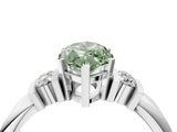 White gold Fancy Green Marquise  Cut Three-Stone Channel Set Ring with Bar Prongs_63