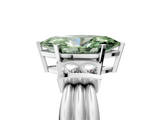 White gold Fancy Green Marquise  Cut Three-Stone Channel Set Ring with Bar Prongs_64