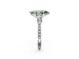 White gold Fancy Green Marquise  Cut Three-Stone Diamond Pavé Band with Prong Setting_19