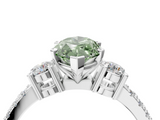 White gold Fancy Green Marquise  Cut Three-Stone Diamond Pavé Band with Prong Setting_21