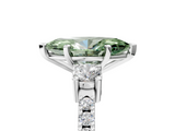White gold Fancy Green Marquise  Cut Three-Stone Diamond Pavé Band with Prong Setting_21