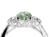 White gold Fancy Green Marquise  Cut Three-Stone Diamond Pave Band with Prong Setting_40