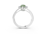 White gold Fancy Green Marquise  Cut Three-Stone Solitaire Ring with Round Accent Diamonds and Four-Prong Setting_23