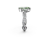White gold Fancy Green Marquise  Cut Twisted Pavé Band Solitaire Ring with Four-Prong Setting_57