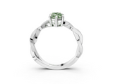 White gold Fancy Green Marquise  Cut Twisted Pavé Band Solitaire Ring with Four-Prong Setting_58