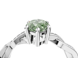 White gold Fancy Green Marquise  Cut Twisted Pavé Band Solitaire Ring with Four-Prong Setting_59