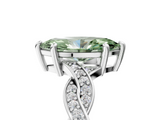 White gold Fancy Green Marquise  Cut Twisted Pavé Band Solitaire Ring with Four-Prong Setting_60