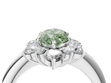 White gold Fancy Green Marquise  Diamond Cluster Halo Ring with Solitaire Band and Four-Prong Setting_40