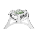 White gold Fancy Green Marquise  Diamond Cluster Halo Solitaire with Four-Prong Setting_90