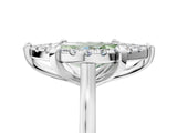White gold Fancy Green Marquise  Diamond Cluster Halo Solitaire with Four-Prong Setting_91