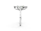 White gold Fancy Green Marquise  Diamond Cluster Halo Solitaire with Four-Prong Setting_91