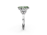 White gold Fancy Green Marquise  Diamond Cluster Leaf Design Ring with Prong Setting_56