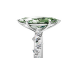 White gold Fancy Green Marquise  Diamond Cluster Prong-Set Solitaire Ring_72