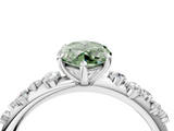 White gold Fancy Green Marquise  Diamond Cluster Prong-Set Solitaire Ring_74