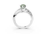 White gold Fancy Green Marquise  Diamond Halo Ring with Marquise and Pavé Band in Prong Setting_36