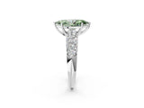 White gold Fancy Green Marquise  Diamond Pavé Band Solitaire Ring with Four-Prong Setting_51