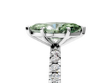 White gold Fancy Green Marquise  Diamond Pavé Band Solitaire with Four-Prong Setting_230