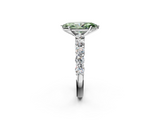White gold Fancy Green Marquise  Diamond Pavé Band Solitaire with Four-Prong Setting_5