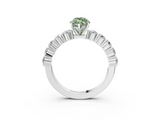 White gold Fancy Green Marquise  Diamond Pavé Band Solitaire with Four-Prong Setting_6