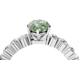 White gold Fancy Green Marquise  Diamond Pavé Band Solitaire with Four-Prong Setting_7
