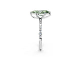 White gold Fancy Green Marquise  Diamond Pavé Band with Six-Prong Setting_17