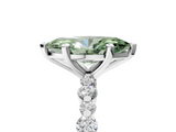 White gold Fancy Green Marquise  Diamond Prong Set Engagement Ring with Pave Band_256