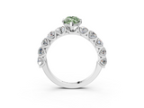 White gold Fancy Green Marquise  Diamond Prong Setting with Side Stones on a Pave Band_121