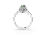 White gold Fancy Green Marquise  Diamond Solitaire Ring with Shared Prong Pavé Band_16