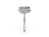 White gold Fancy Green Marquise  Diamond Solitaire Ring with Shared Prong Pavé Band_79