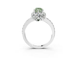 White gold Fancy Green Marquise  Diamond Solitaire Ring with Shared Prong Pavé Band_80