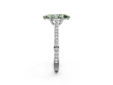 White gold Fancy Green Marquise  Diamond Solitaire with Pave Band and Six-Prong Setting_22