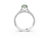 White gold Fancy Green Marquise  Diamond Solitaire with Pave Band and Six-Prong Setting_23