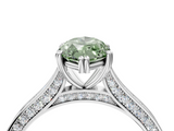 White gold Fancy Green Marquise  Diamond Solitaire with Pave Band and Six-Prong Setting_24