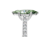 White gold Fancy Green Marquise  Diamond Solitaire with Pave Band and Six-Prong Setting_25
