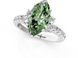 White gold Fancy Green Marquise  Diamond Three-Stone Pave Band with Four-Prong Setting_37
