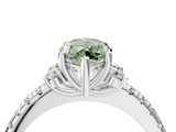 White gold Fancy Green Marquise  Diamond Three-Stone Pave Band with Four-Prong Setting_40