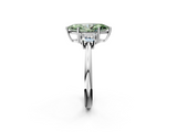 White gold Fancy Green Marquise  Diamond Three-Stone Ring with Trapezoid Side Stones and Prong Setting_19