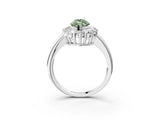 White gold Fancy Green Marquise  Halo Cluster Diamond Engagement Ring with Prong Setting and Polished Band_22