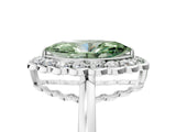 White gold Fancy Green Marquise  Halo Cluster Diamond Engagement Ring with Solitaire Band and Prong Setting_88