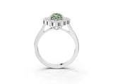 White gold Fancy Green Marquise  Halo Diamond Cluster Engagement Ring with Milgrain Bezel Setting and Solitaire Band_60