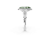 White gold Fancy Green Marquise  Halo Diamond Engagement Ring with Filigree Band and Four-Prong Setting_107