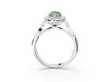 White gold Fancy Green Marquise  Halo Diamond Engagement Ring with Filigree Band and Four-Prong Setting_108