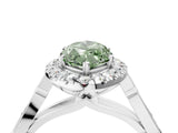 White gold Fancy Green Marquise  Halo Diamond Engagement Ring with Filigree Band and Four-Prong Setting_109
